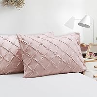 Vista 9 de Vaulia Fundas de almohada decorativas de microfibra ligera, diseño plisado, tamaño estándar (20 x 26), color blanco, paquete de 2