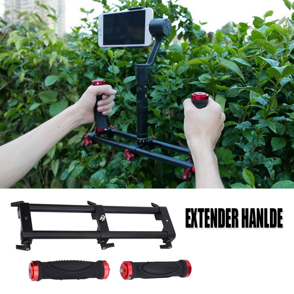 Stabilizzatore Vassoio Grip per Action Camera, Camera Dual Grip Extender Maniglia Gimbal Stabilizzatore Rig Accessorio per Feiyu