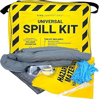 Universal Spill Kit Oil and Water Based Absorption 33 Piece Kit Off-Roading Spill Kit Biohazard Spill kit Chemical Spill kit Oil Spill kit Urine Vomit Clean up kit Blood