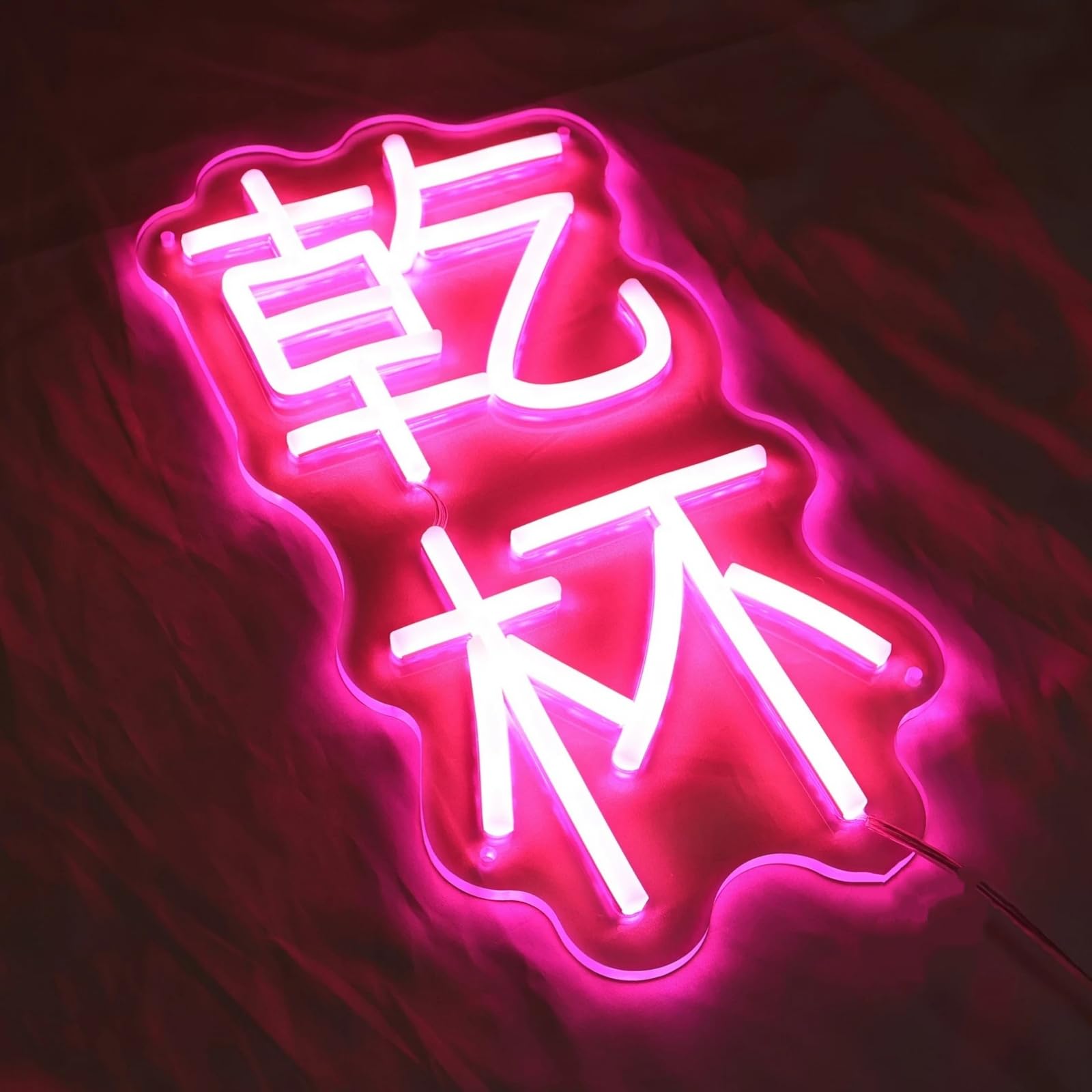 Kawaii かわいいLed Neon Sign Japanese Cherry Blossoms Light up Wall Decor Sign for Girls Room Bedroom Store Decoration Birthday Party Christmas