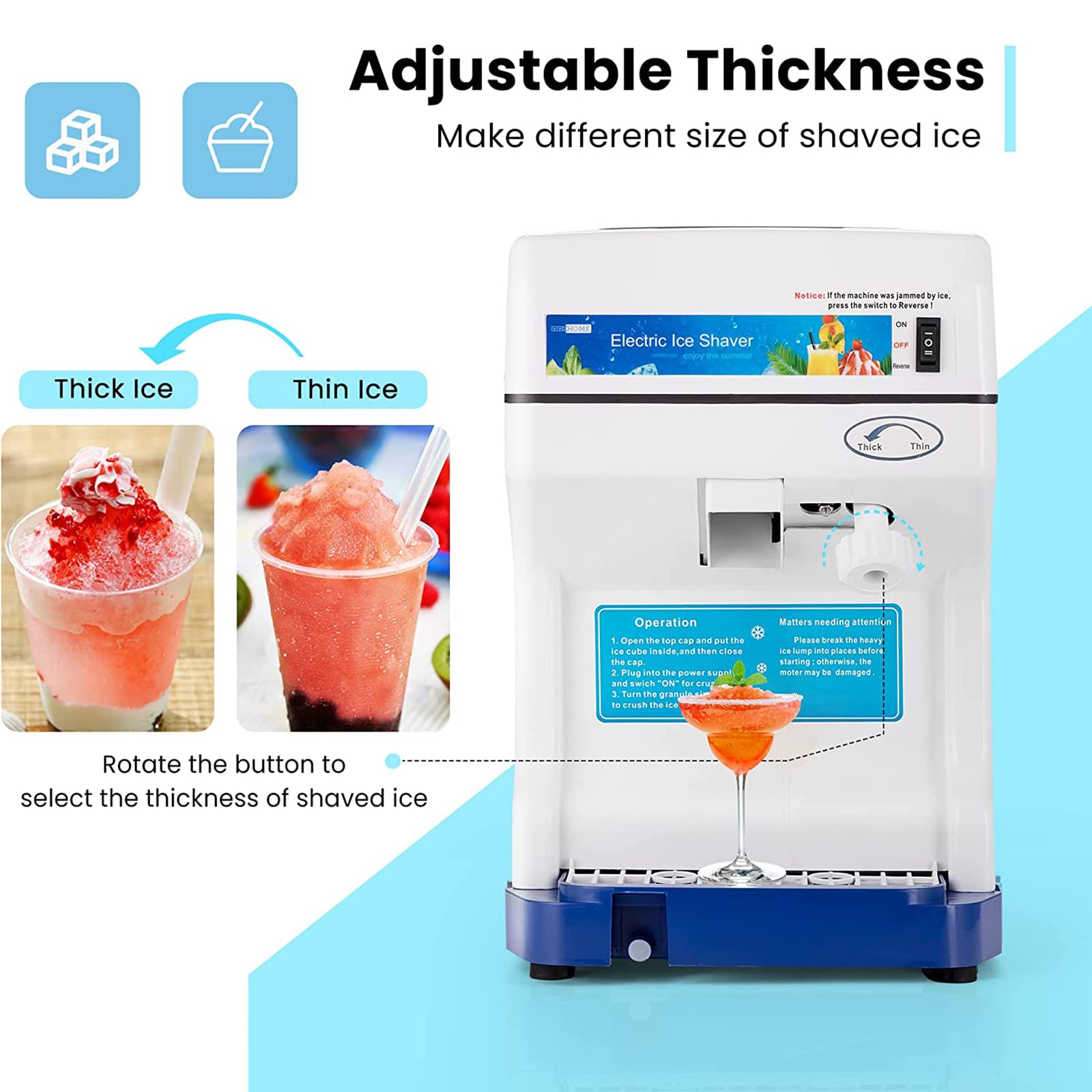 Tritaghiaccio elettrico, tritaghiaccio manuale, tritaghiaccio manuale portatile a manovella Trita rapidamente il ghiaccio, prepara bevande fredde, per cocktail, uso commerciale domestico, utensili d