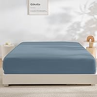 Vista 24 de Gokotta Sábana bajera ajustable y funda de almohada de rayón de bambú, sábana refrescante súper suave con 4 correas elásticas en las esquinas
