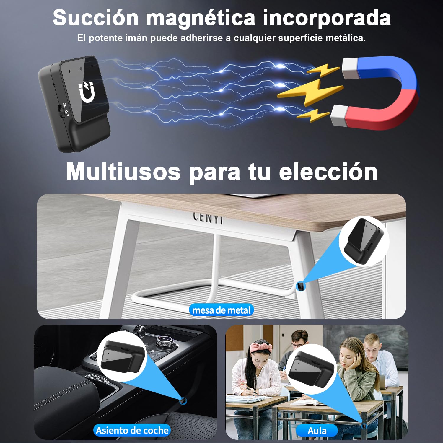 Mini Grabadora de Voz - Portátil Mini Grabadora, Magnética Grabadora de Audio con Auriculares, Reducción de Ruido, Fácil de Usar, Voice Recorder para Trabajo, Estudio, Reuniones, Entrevistas