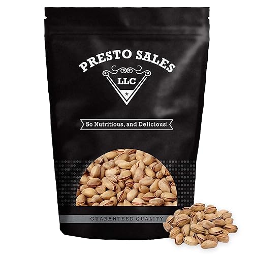 Presto Sales Pistachios in Shell - Antep turco de 16 onzas Asado de primera calidad, salado, en cáscara, saludable, natural, vegano, sin OMG Bolsa