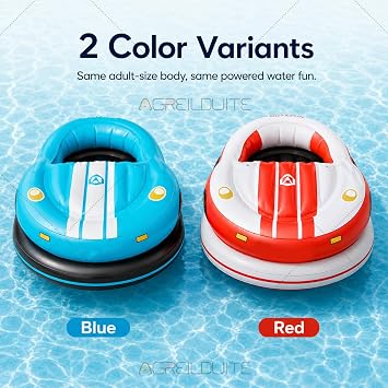 Powered Inflatable Pool Bumper Boat, Motorized Pool Float for Adults, Easy 360 Control, Durable Thickened PVC, 265lb Capacity, Electric Water Float for Summer Outdoor Fun