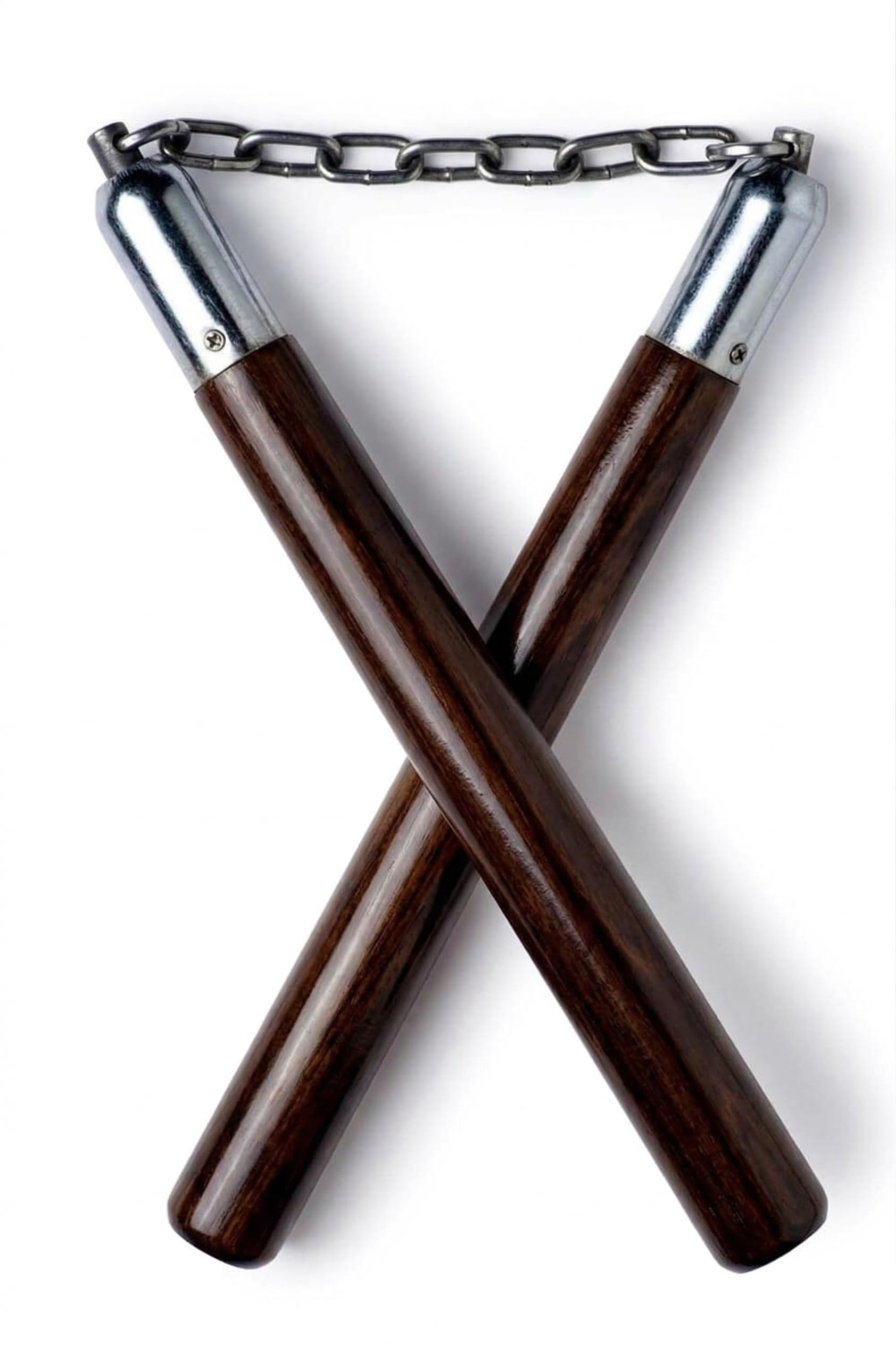 SLYK Wooden Nunchaku for Martial Arts Training, Traditional Bruce Dragons's Fury 526 Karate Wooden Sticks (Brown)