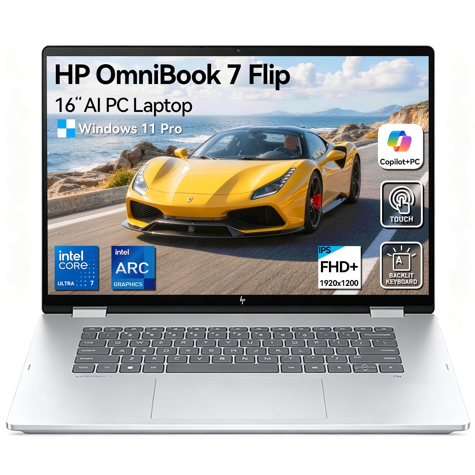 HP OmniBook 7 Flip 16 Touchscreen Laptop AI PC,Intel Core Ultra 5(i7-1355U)