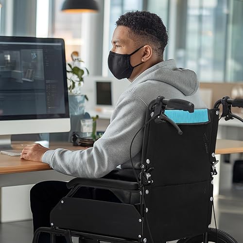 Miniatura 4 de Magshion Silla de ruedas de transporte plegable para adultos de 250 libras, silla de transporte ligera para personas mayores, silla de ruedas