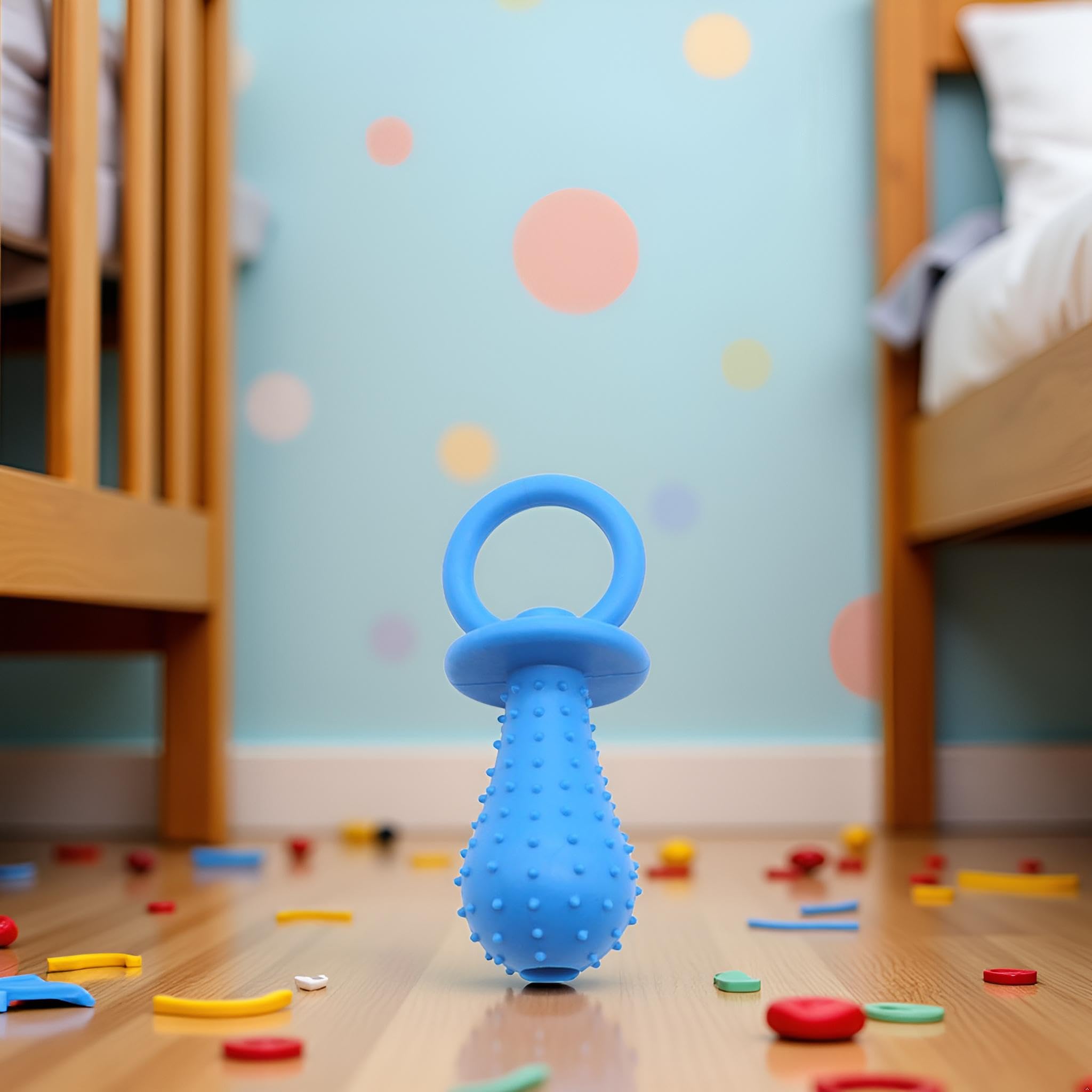 Chupete azul para perro, juguetes para masticar, mini chupete de goma resistente a las mordeduras, juguete de entrenamiento para masticar molar, juguetes de entrenamiento para mascotas, cachorros,