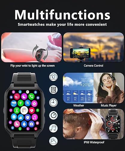 Miniatura 5 de Reloj inteligente, reloj inteligente de llamadas Bluetooth para teléfonos Android e iOS, resistente pantalla HD de 1.83 pulgadas, más de 100