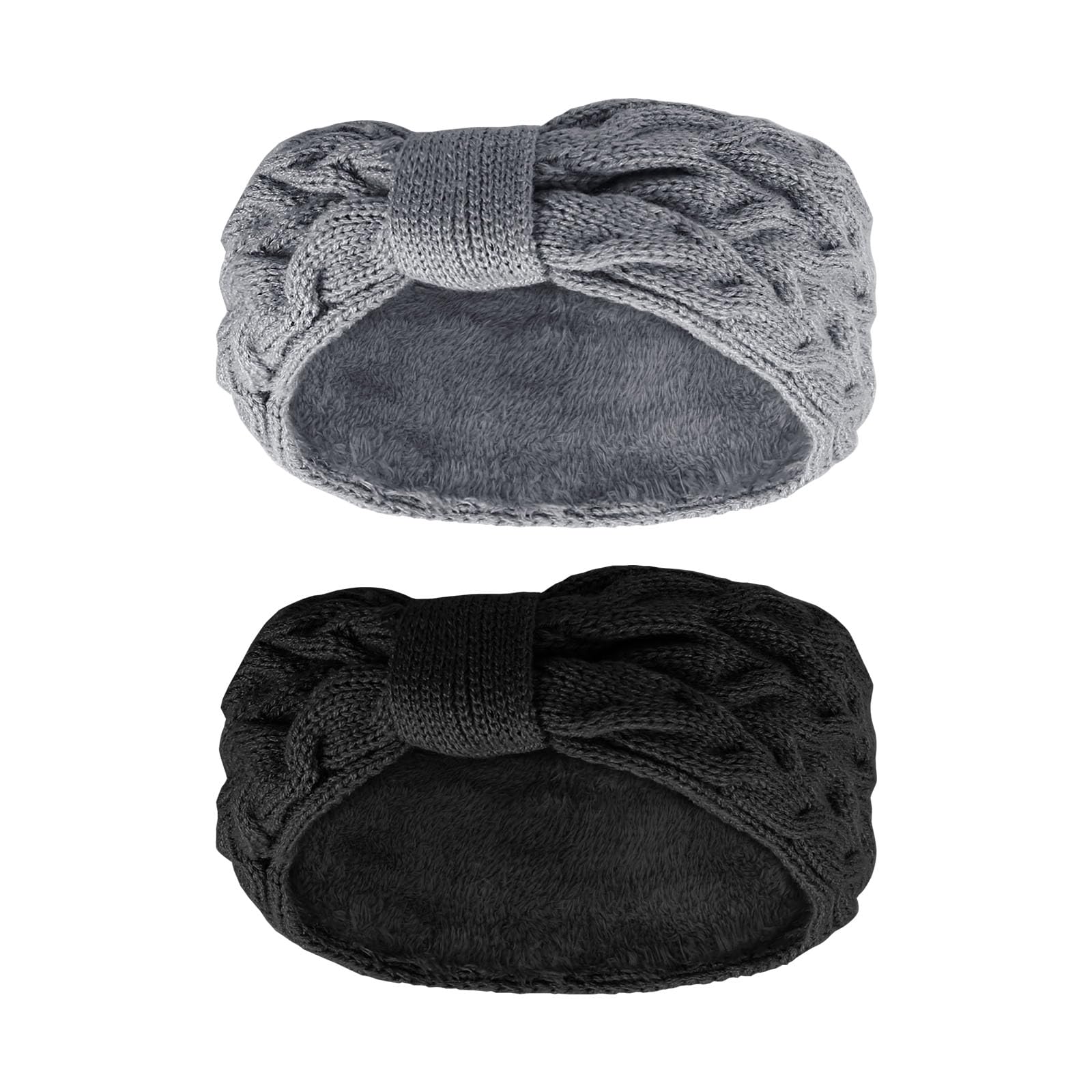 Stirnbänder Für Damen – 2er Set In Schwarz & Weiß | Elastisches Fleece-Band Für Sport & Alltag | Schweißabsorbierend & Atmungsaktiv