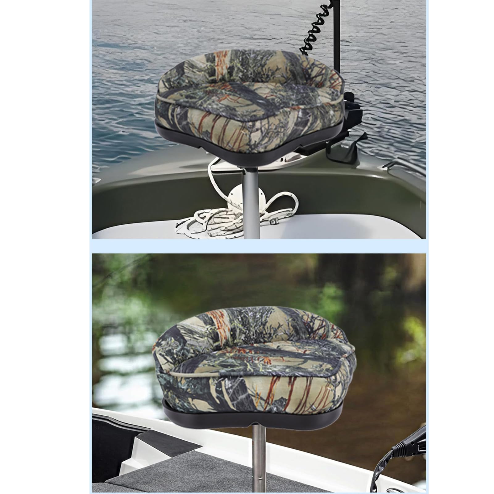 Asiento de Fundición para Barcos de Grado Marino, Cómoda Silla de Espuma de Alta Densidad para Asiento de Fundición Jon Boat Pro para Canoas y Otros Barcos (Camuflaje)