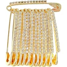 12 Large Safety Pins for Clothes Pin, Pinss Brooches for Women Gold Safeti Pinns Assorted Sizes Safety Pin Hijab Pins for Crafts, Large Safty Piins Heavy Duty Saifety Pins 2 Inch Small Safete pinnss