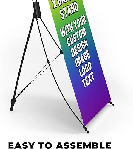 Miniatura 5 de Dreamcontroller - Cartel personalizado con soporte en X (30 x 65 pulgadas)  Soporte personalizado para publicidad, tiendas, ferias comerciales,