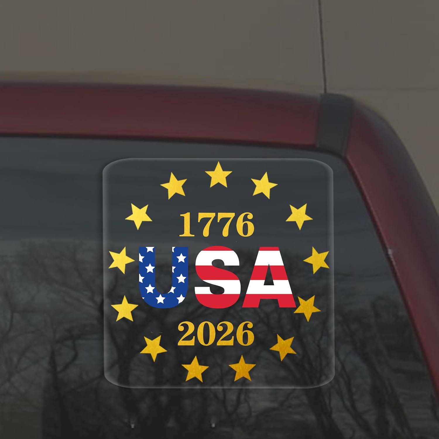 4 Pcs America 250th Anniversary Car Decal Distressed American Flag Sticker for Cars Trucks & Windows 1776-2026 America 250th Patriotic Flag Vinyl Decal (B 8x8In)