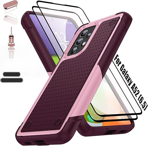 ymxdmd Funda resistente para Samsung Galaxy A52(5G) de 6.5 pulgadas, 4 esquinas con bolsas de aire protección contra caídas de 12 pies, agarre