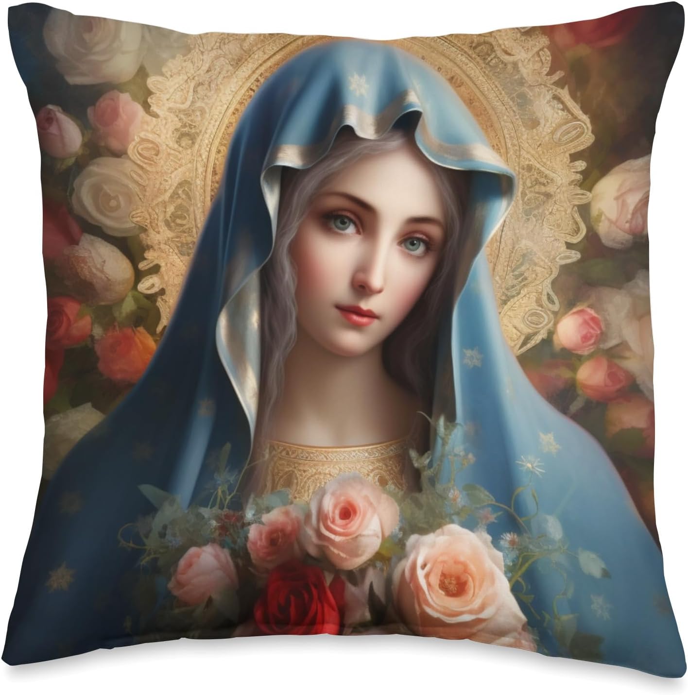 Our Lady, Virgin Mary, Holy Mary, Holy Virgin, Mother Mary Throw Pillow