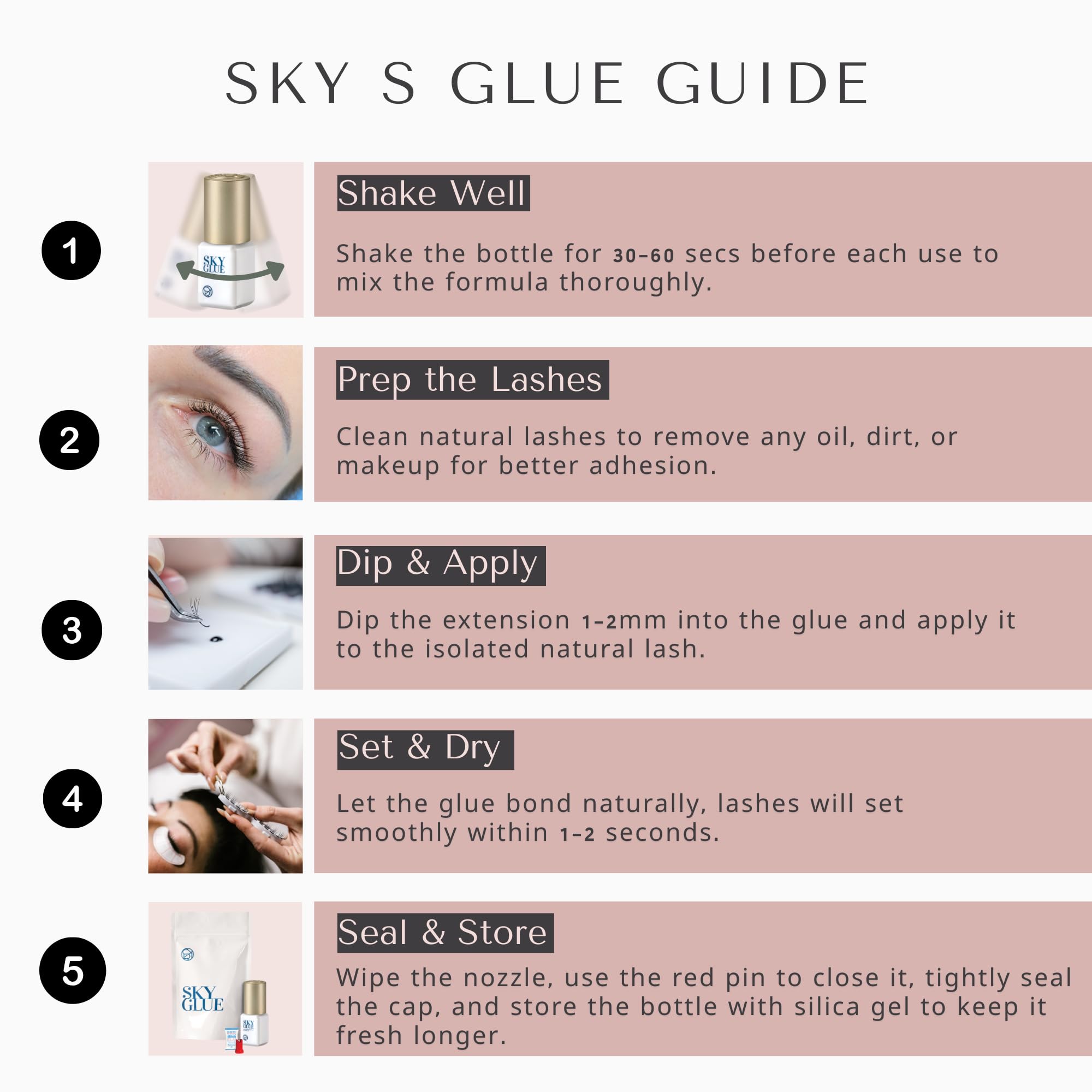 Cielo S TIPO Super Colla Adesivo 5/10g Professionale - Extension Ciglia - 10ml - 3 Flaconi