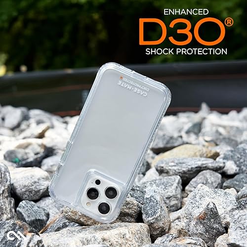 Miniatura 5 de Case-Mate Funda transparente resistente para iPhone 15 Pro protección contra caídas D3O de 16 pies compatible con carga inalámbrica Funda para