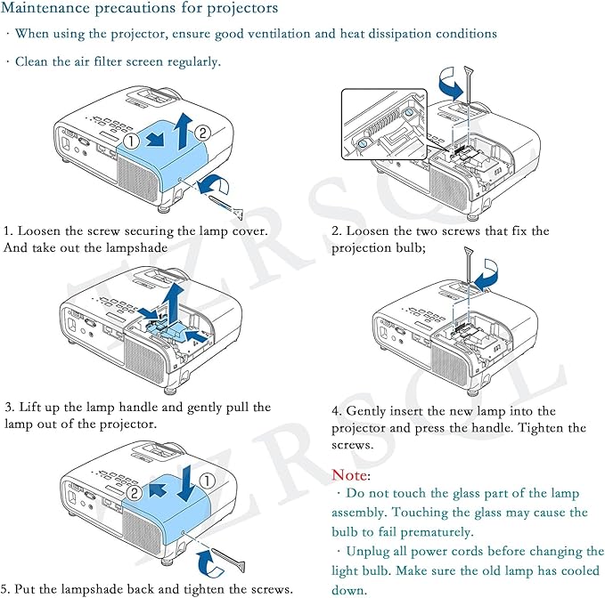 Lámpara de Repuesto para Proyector Epson ELPLP96 V13H010L96 miniatura 6