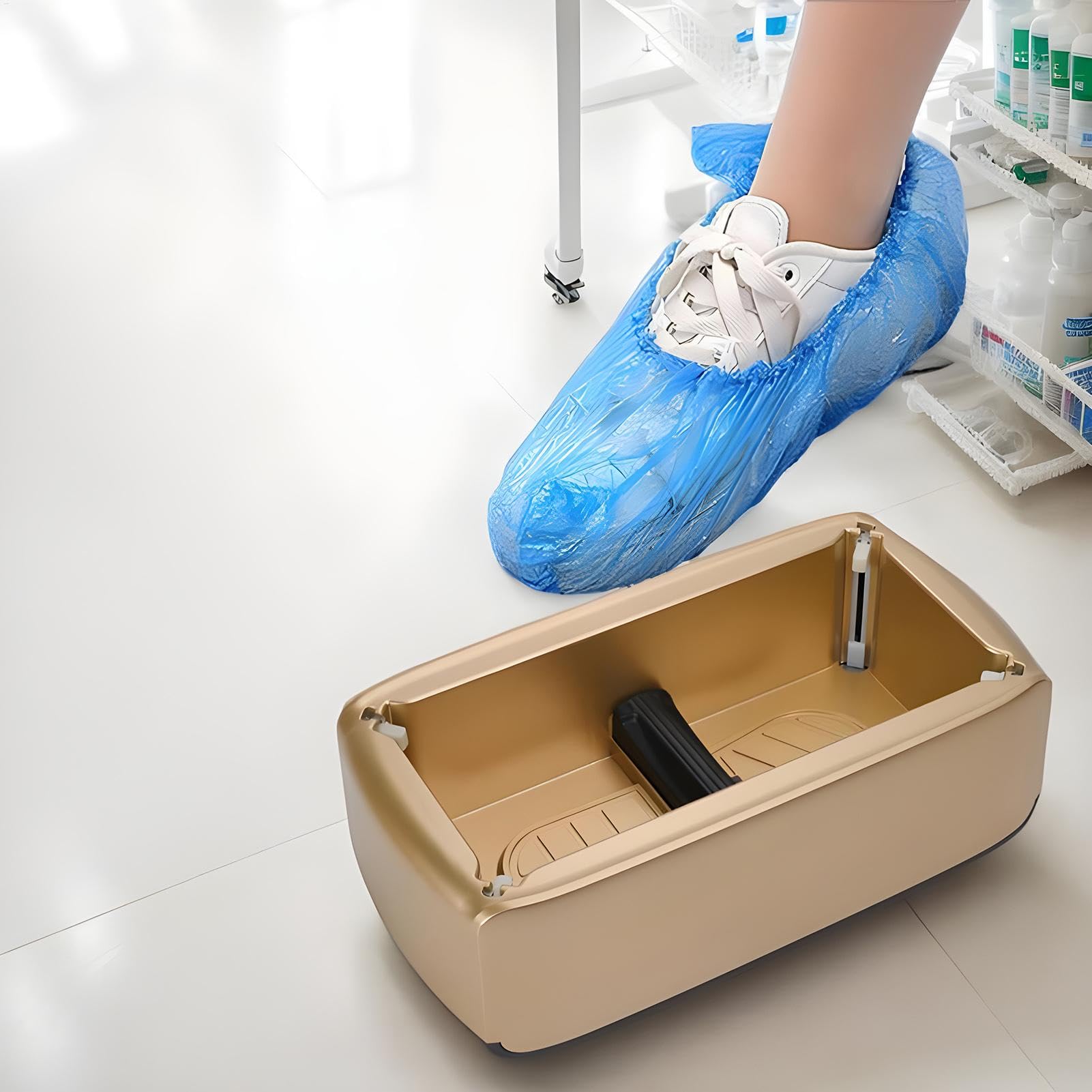 Dispensador automático de Cubiertas de Zapatos, dispensador de Cubiertas de Zapatos, máquina de Revestimiento de Zapatos con 100 Fundas para Zapatos para Interiores