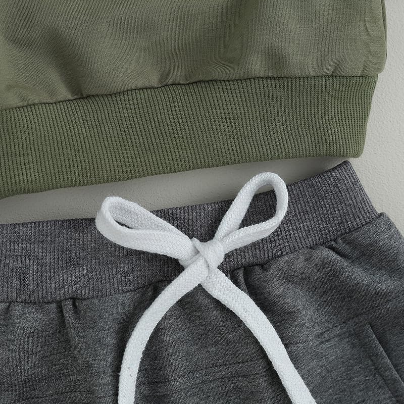 Toddler Baby Boy Fall Outfit Crewneck Long Sleeve Sweatshirt Tops Elastic Pants Jogger Cute Newborn Winter Clolthes Set - Image 6