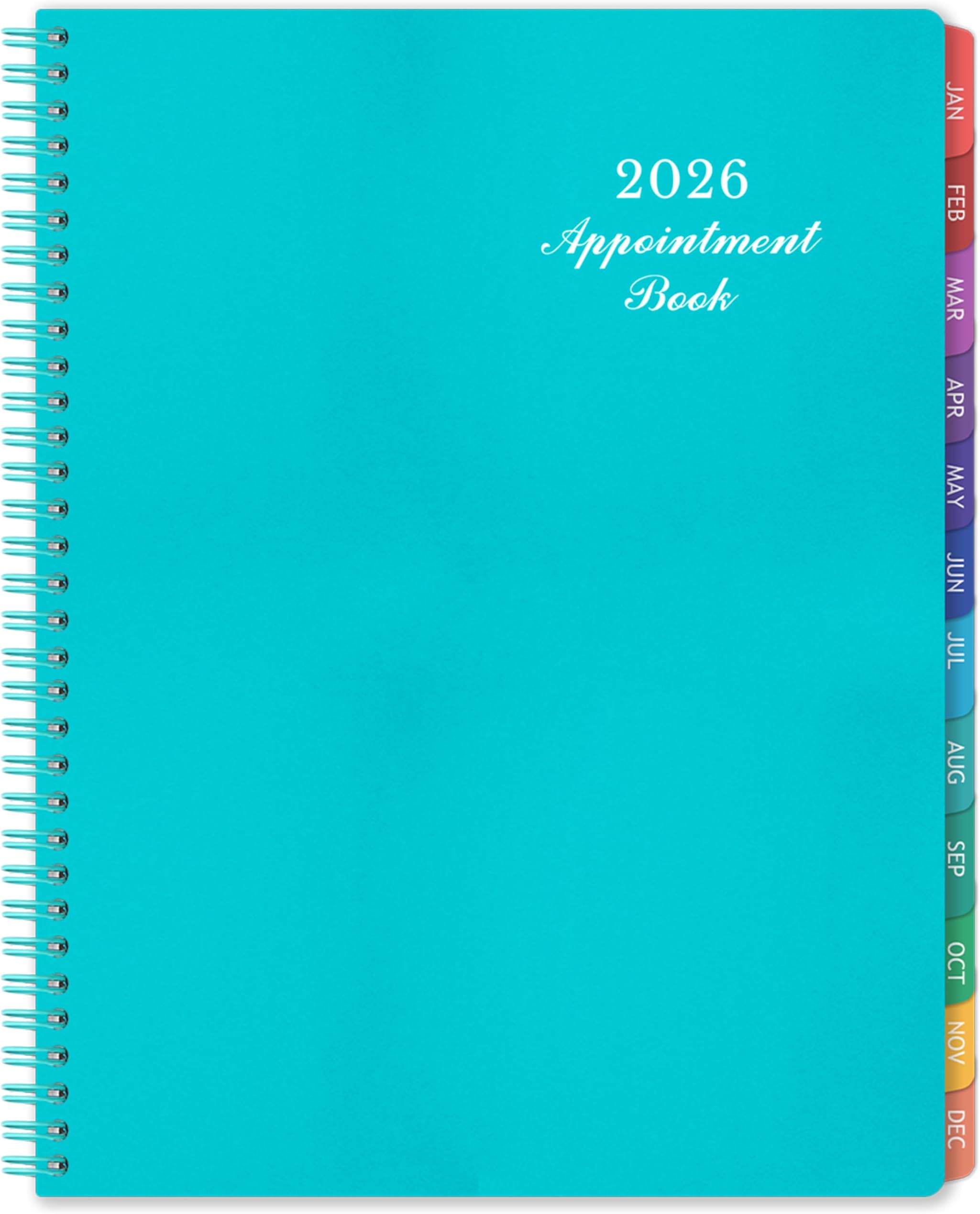 2026 Weekly Appointment Book & Planner - Daily Hourly Planner 2026, 9" x 11", January 2026 - December 2026, 30-Minute Interval, Lay - Flat, Spiral Binding, Thick Paper - Teal Green