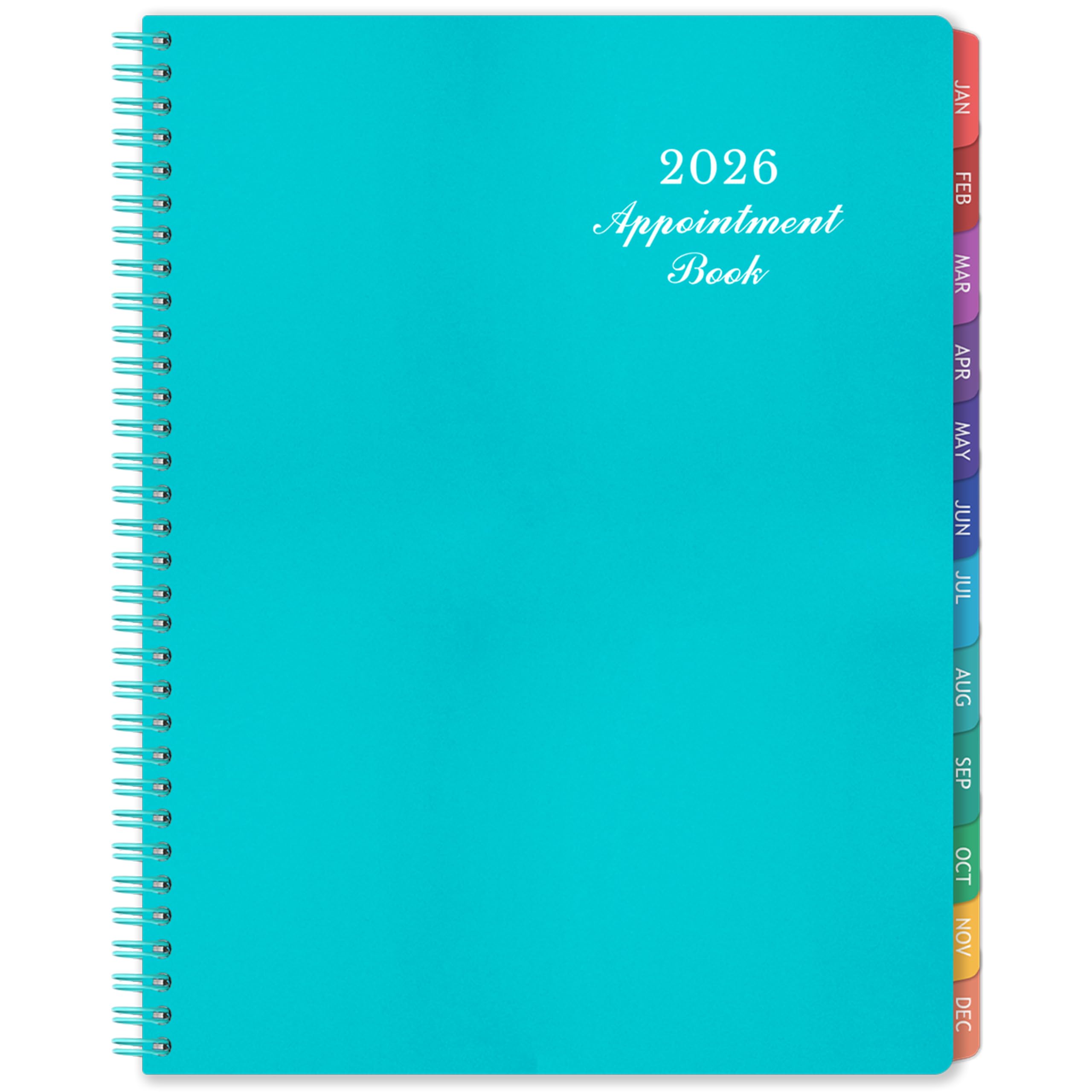 2025-2026 Weekly Appointment Book & Planner - Daily Hourly Planner 2025-2026, 9" x 11", July 2025 - June 2026, 30-Minute Interval, Lay - Flat, Spiral Binding, Thick Paper - Teal Green