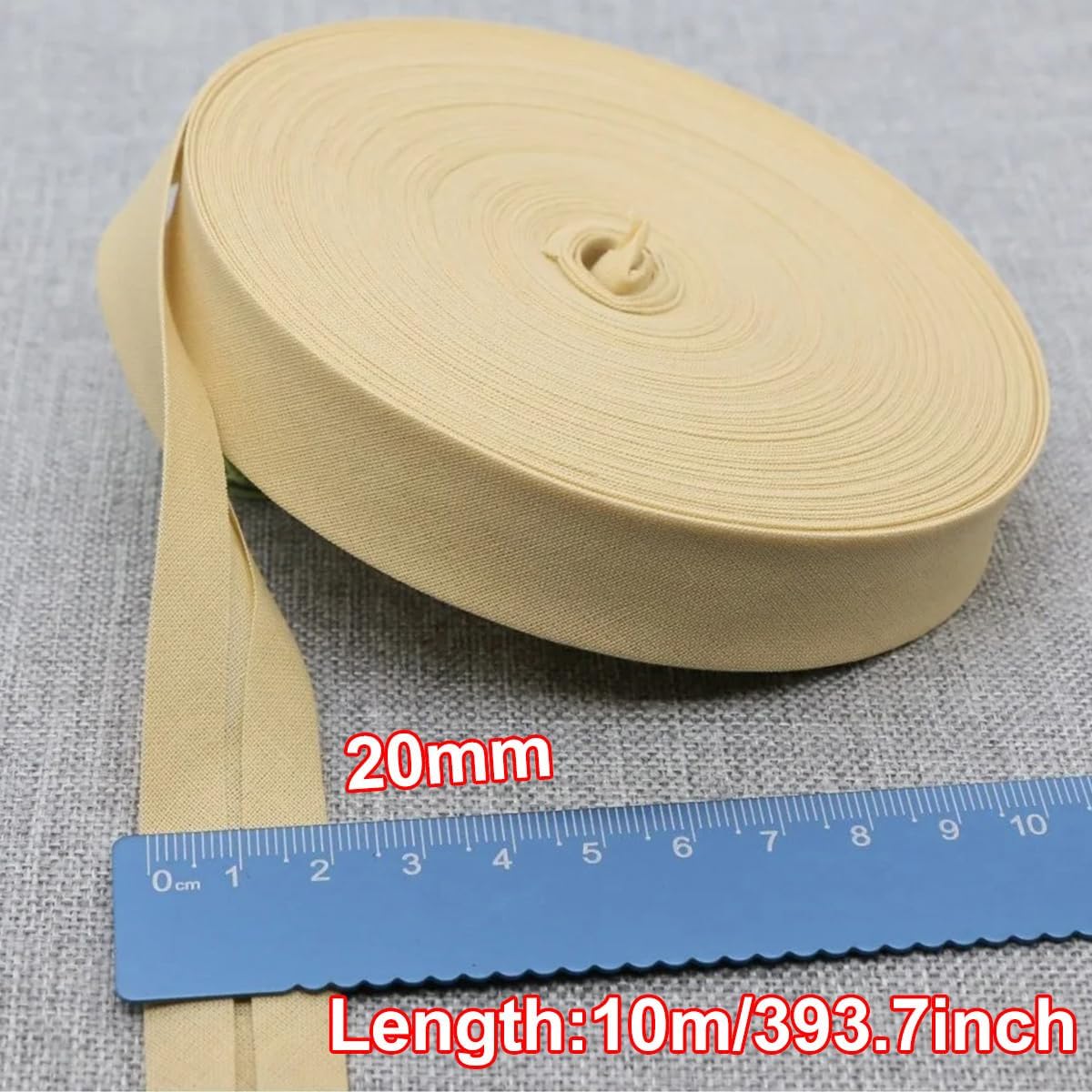 Cotton Bias Binding Tape for Sewing, Single Fold Hemming Tape Piping Trim Fabric for Seaming Quilting DIY Crafts, 3/4" x 11 Yards