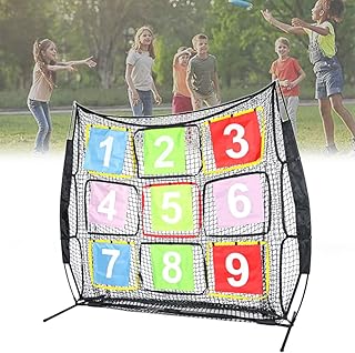 QUTBAG Portable Baseball Pitching Net, Jiugongge Training Net with 9 Hole Strike Zone, Portable 9 Hole Pitching Net Frisbee Net Suitable For Teenagers And Adults