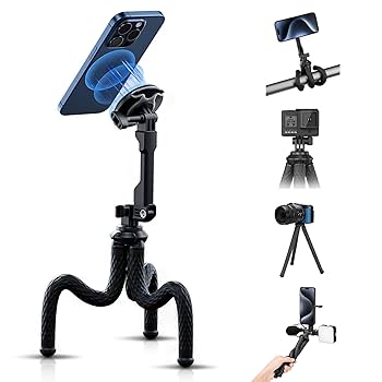 Amazon | マグネット くねくね スマホ三脚 Magsafe対応 自撮り棒