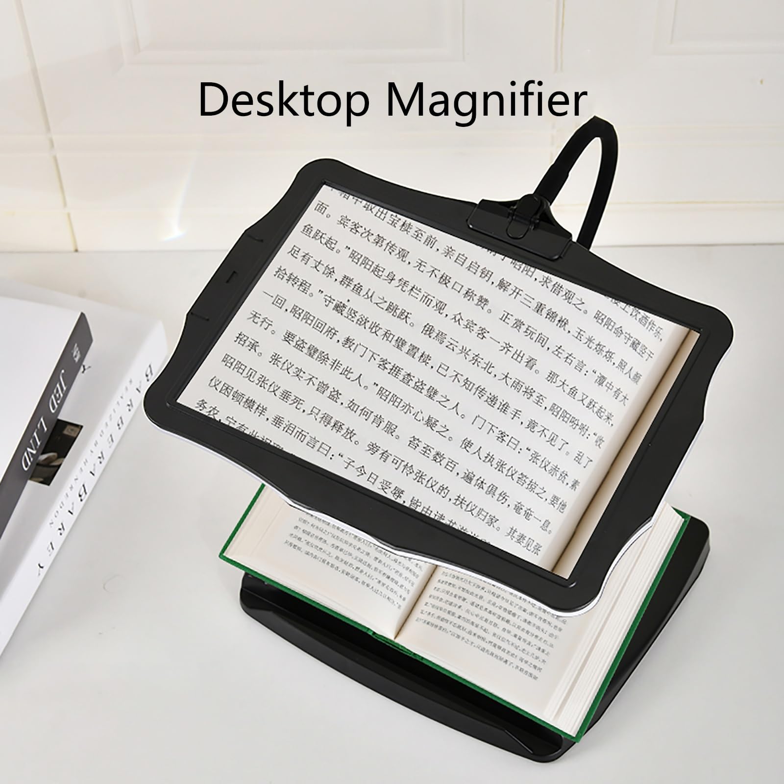 Lupa De Sobremesa para Leer Libros, Lupas De Lectura Portátiles para Personas Mayores, Ayudas para Baja Visión con Soporte Plegable y Luz LED(Schwarz)