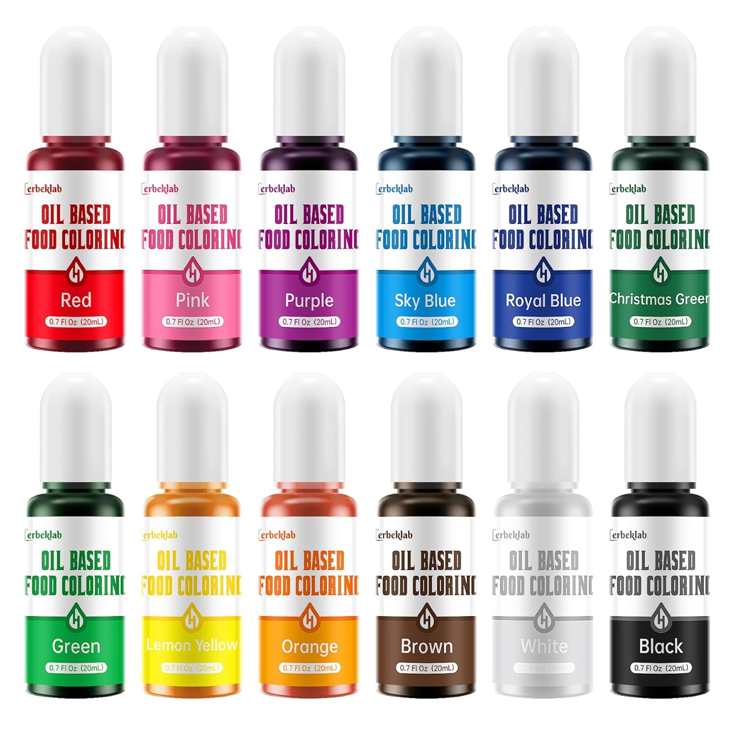 Oil Based Food Coloring for Chocolate 12 Colors x 20 ml Concentrated Oil Food Dye for Melting Chocolate Candy Melts Cake Pops Strawberries