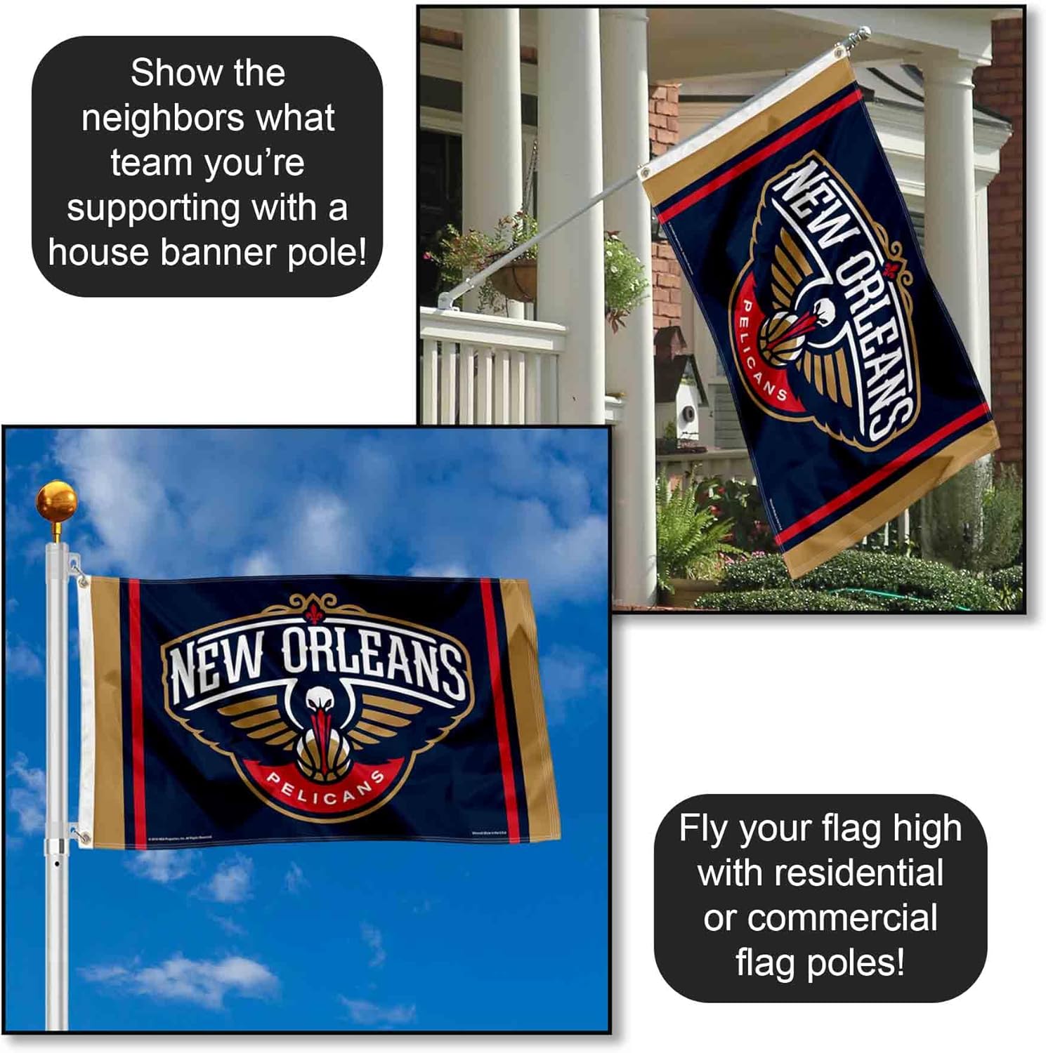New Orleans Pelicans 3x5 Banner Flag - Image 3