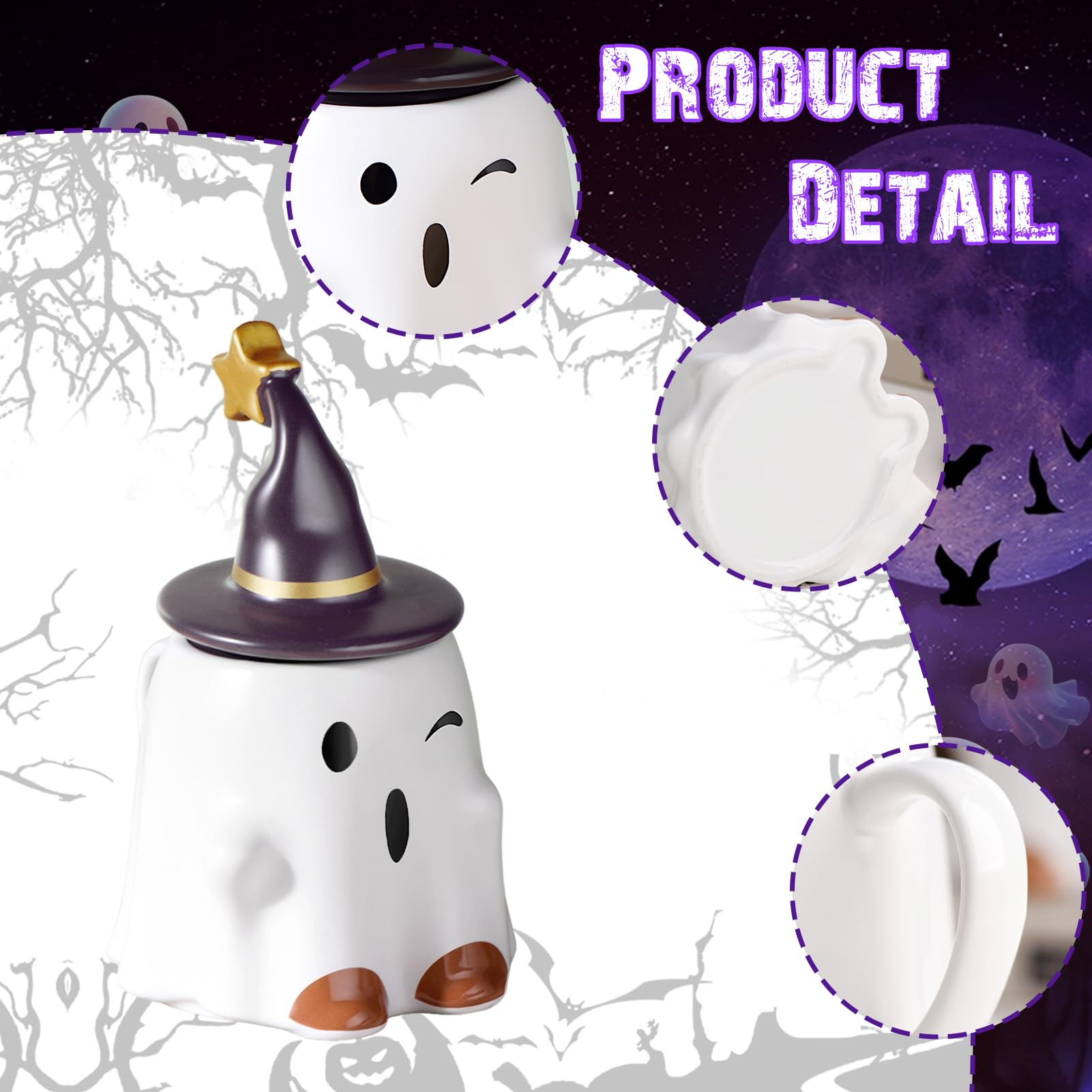 Tazza a forma di zucca, 330 ml, tazza da caffè a forma di zucca di Halloween, in ceramica , per caffè, acqua e altro ancora, per il Ringraziamento, Halloween