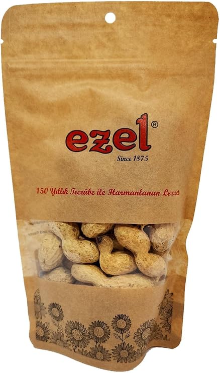 Ezel Kuruyemiş Kabuklu Çiğ Yer Fıstığı 1000gr – Taze ve Doğal - Zipli Ambalaj