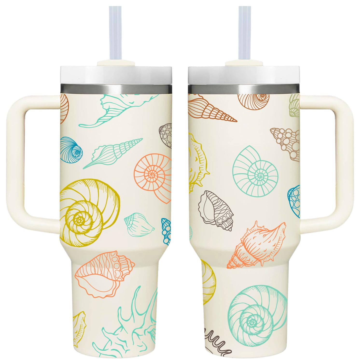 AMZUShome 40 OZ Conch Tumbler with Handle.Conches Lover Gifts.Unique Birthday Christmas Gifts for Conch Lover.Personalized 40 OZ Conches Tumbler Gifts
