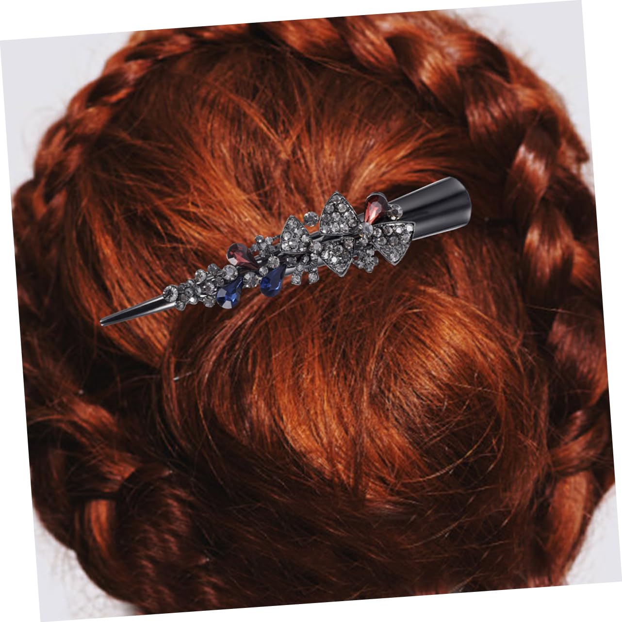 Beavorty 6 Piezas Clip de de pato de cristal Horquilla moda pinzas para el pelo de cocodrilo pinzas para el cabello con purpurina pinzas de cocodrilo para cabello Metal