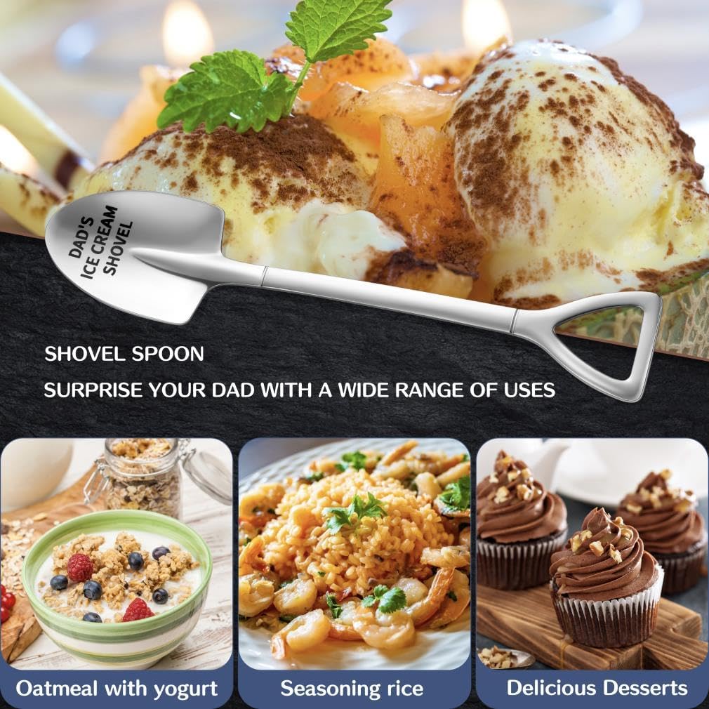 Father's Day Gifts,Gifts for Dad from Daughter Son,Stainless Steel Ice Cream Shovel for Dad Birthday Christmas Fathers Dad day Gifts - Image 5