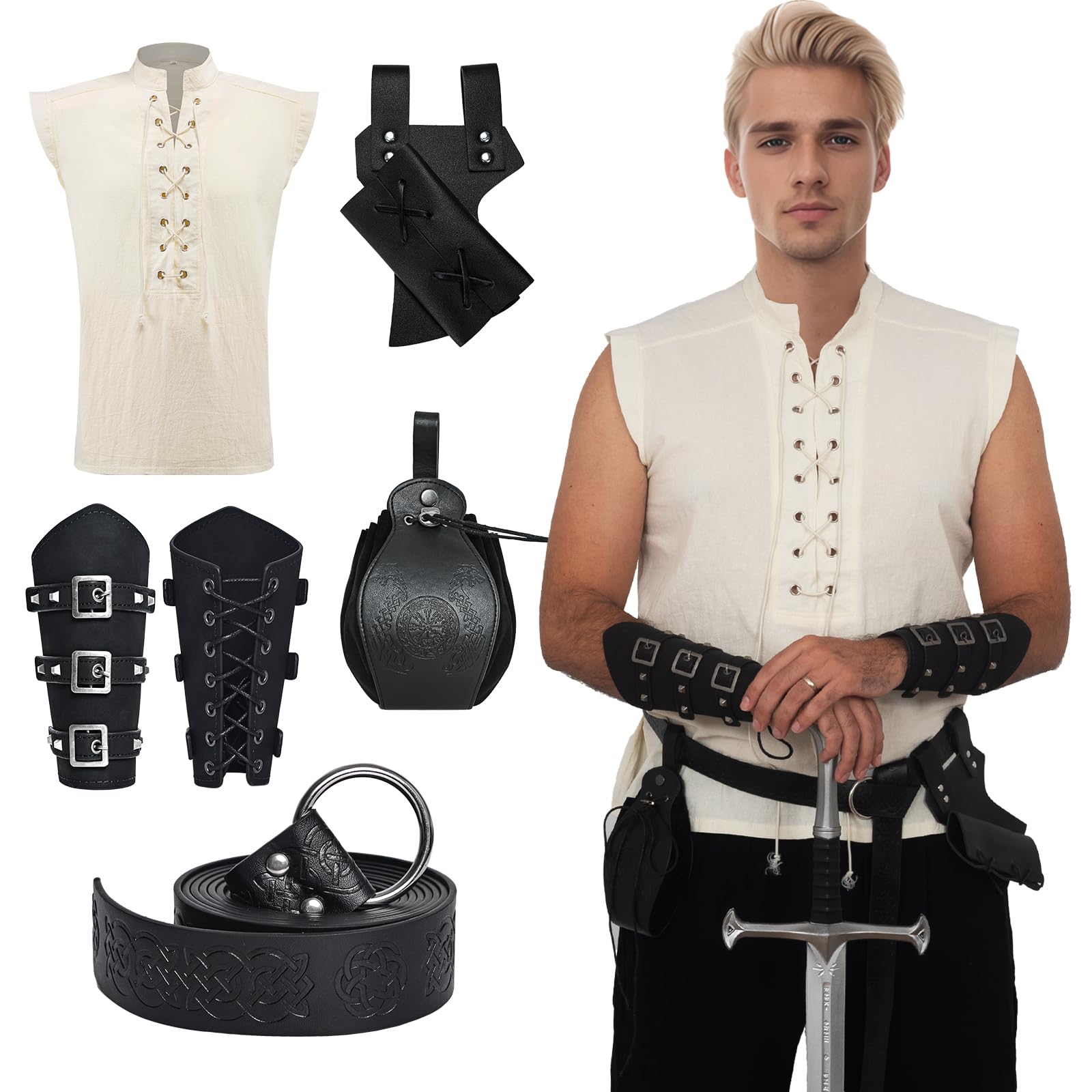 Chaleco Medieval Para Hombre – Túnica Vintage Con Cordones, Color Oliva, Ideal Para Cosplay Y Disfraces