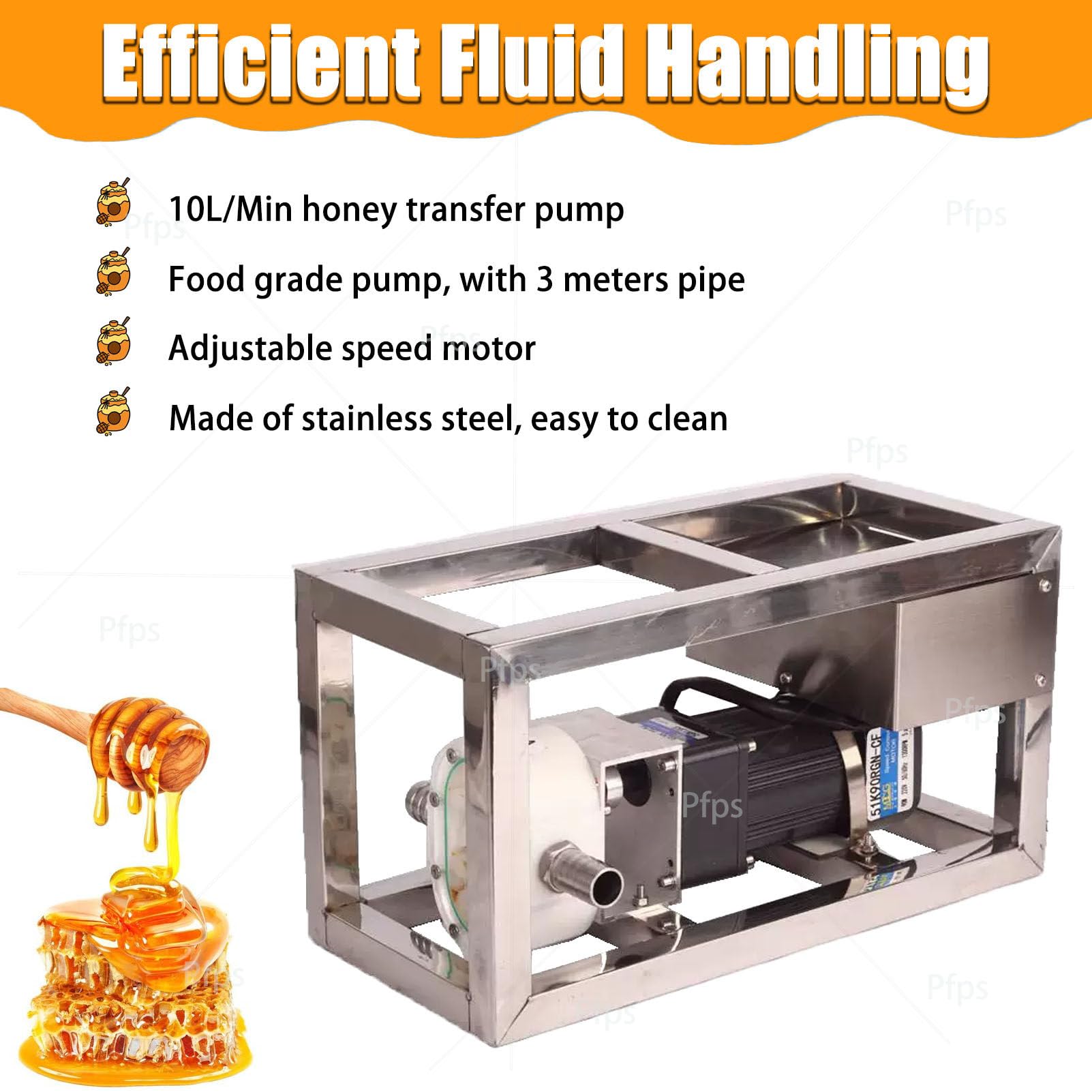 Heavy Duty Honey Transfer Pump 10L Min Regulowana prędkość Stal nierdzewna O wysokiej lepkości Płyn Przenoszący masło orzechowe Płyny bez cząstek Klasa żywności