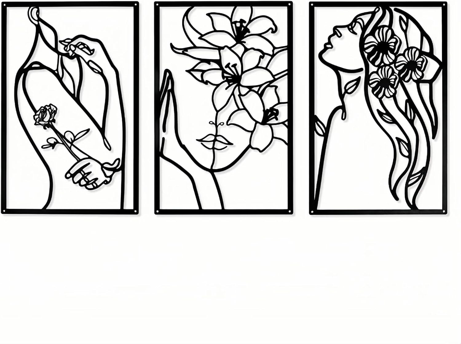 NOOYAA Metal wall decor art piece Black round wall art Modern minimalist farmhouse,ginkgo leaf,for Living Room,Bedroom,Office,kitchen Wall,Housewarming gift 15.6 inches (large size)