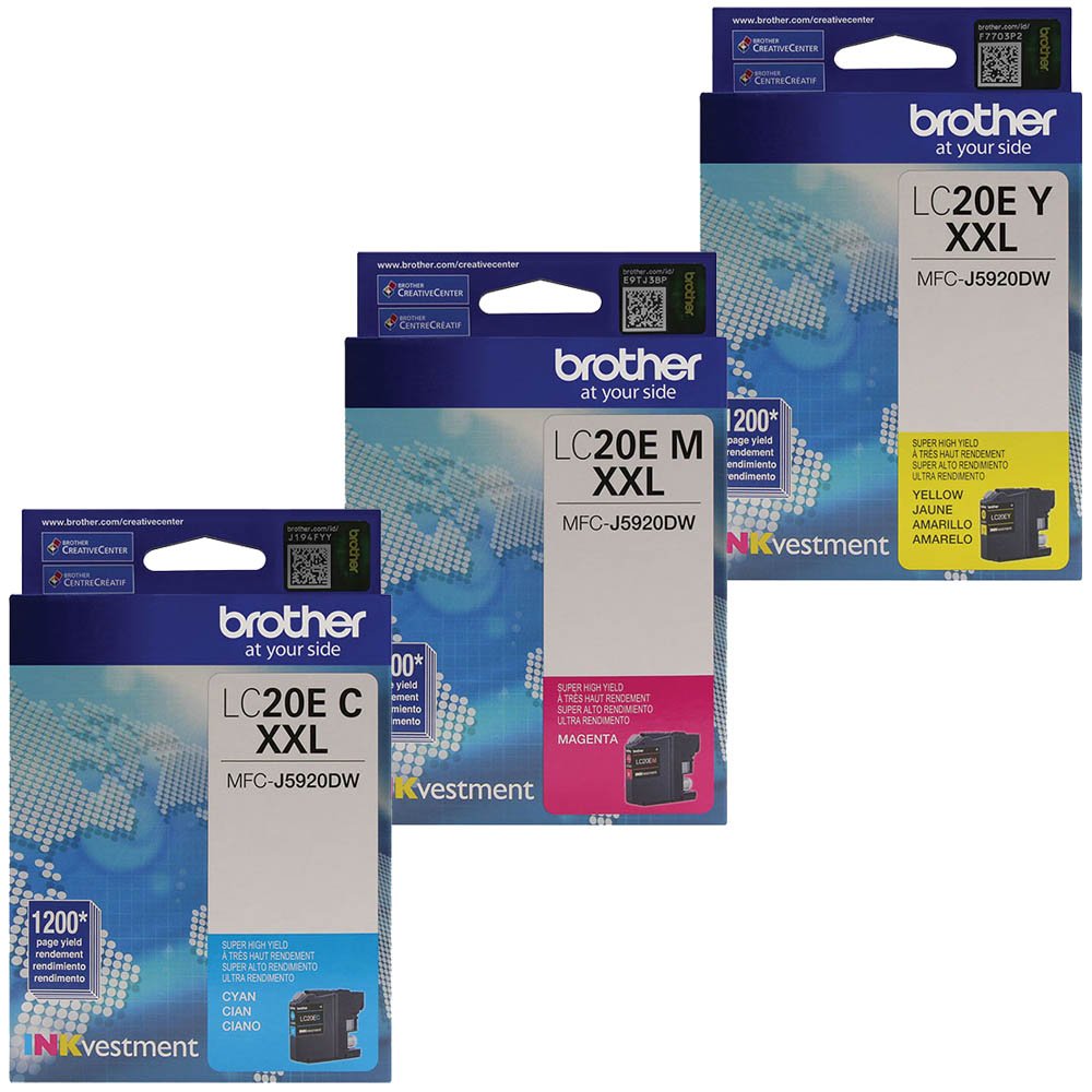 Amazon.com: Brother LC20E Super High Yield Ink Cartridge Set
