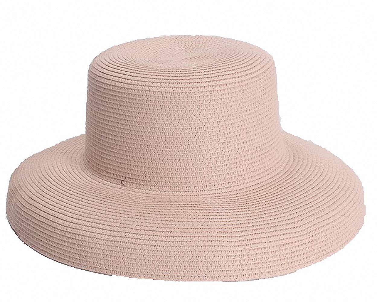 Ulalaza Women's Wide Brim Braided Sun Hat UPF 50+ Sun Protection Floppy Summer Beach Cap Lafite Straw Hat