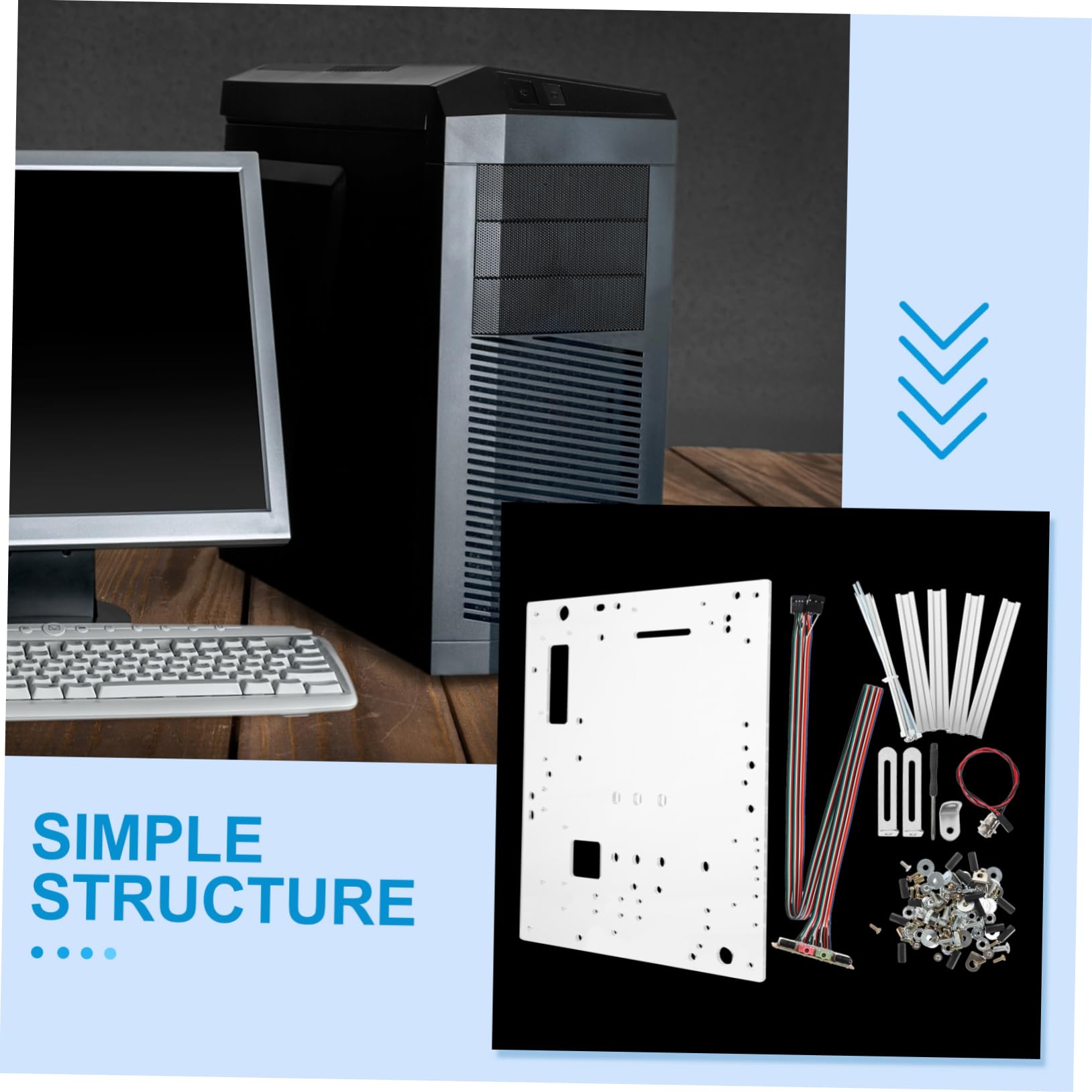 Holibanna 1set Case Pc Per Test e Assemblaggio Per Schede Ottimizzato Per Raffreddamento e Accessibilità