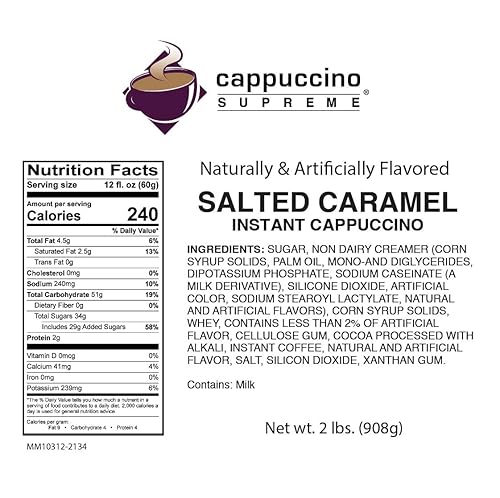 Miniatura 2 de Cappuccino Supreme Bolsa de 2 lb Mezcla de capuchino instantáneo de caramelo salado
