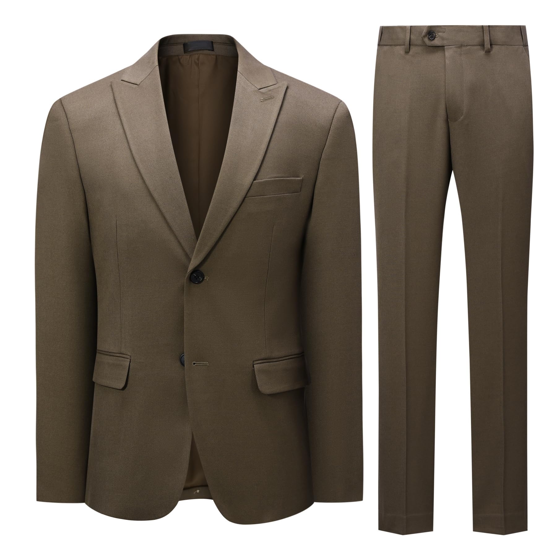 YFFUSHI Traje Hombre 2 Piezas Corte Regular Solapas de Pico Elegante 2 Botones Oficina Ceremonia