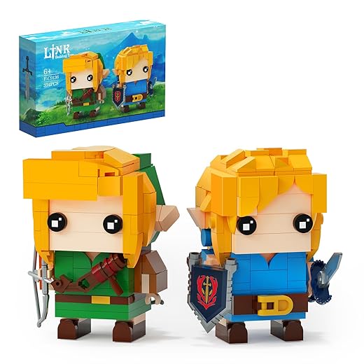 Link Building Set, Link Action Figures Holding Master Sword and Hylian Shield, Birthday Party Decorations Supplies, Gifts for Fans Kids Adults(334 Pieces)