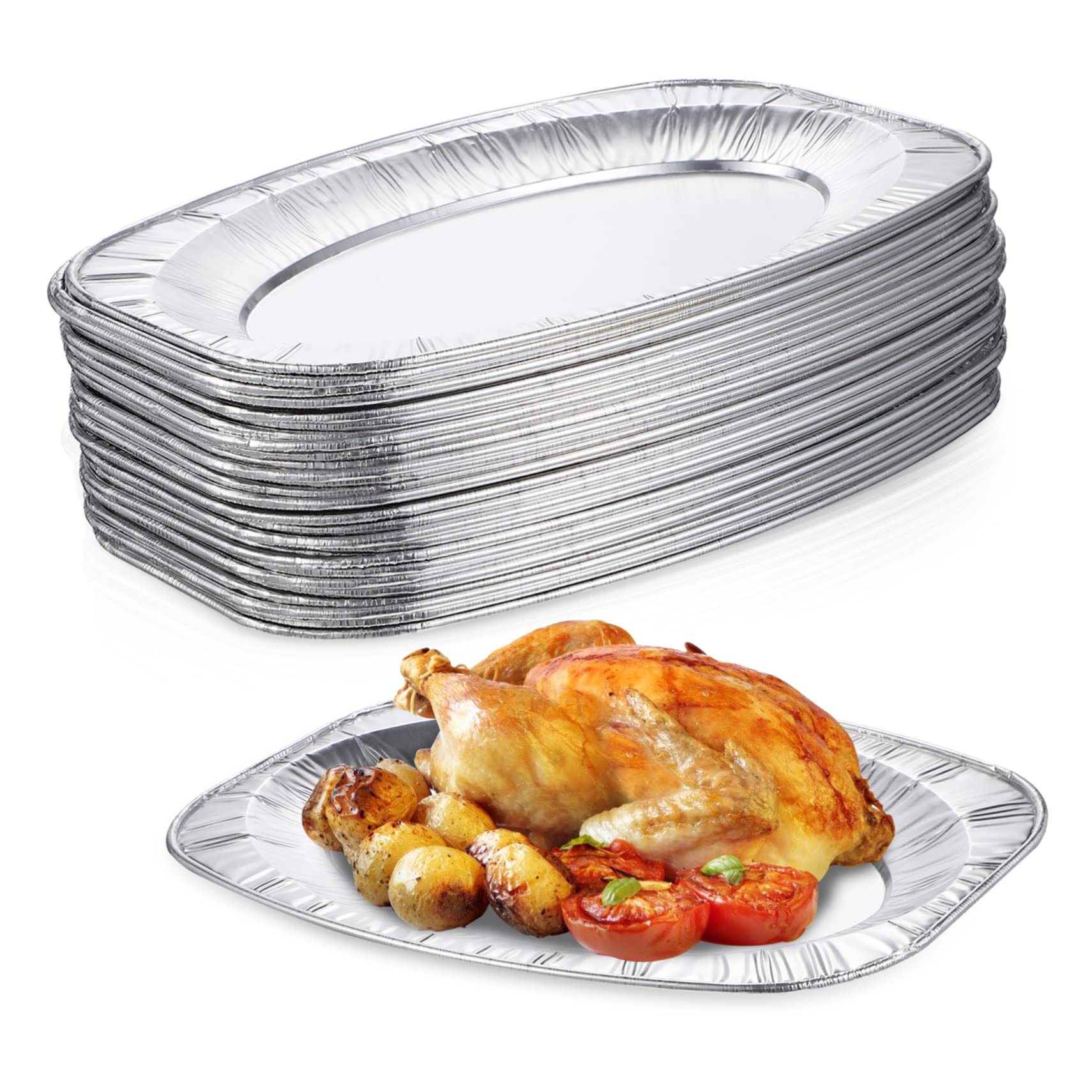 HOODANCOS 30Pcs Disposable Foil Pans Lightweight Serving Dishes for Catering and Banquet Parties Versatile Food Containers for Baking and Meal Prep