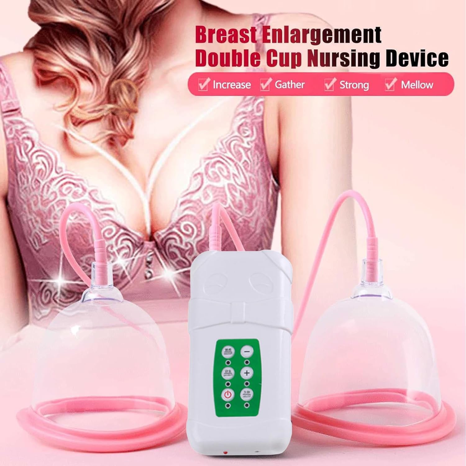 TsoLay Machine Breasts, Chest Beauty Enlargement Machine with 2 Modes and 3 Level of Strength Adjustable, Promote Breast Growth Sutible for Flat Breasts, Sagging Breasts - Image 2
